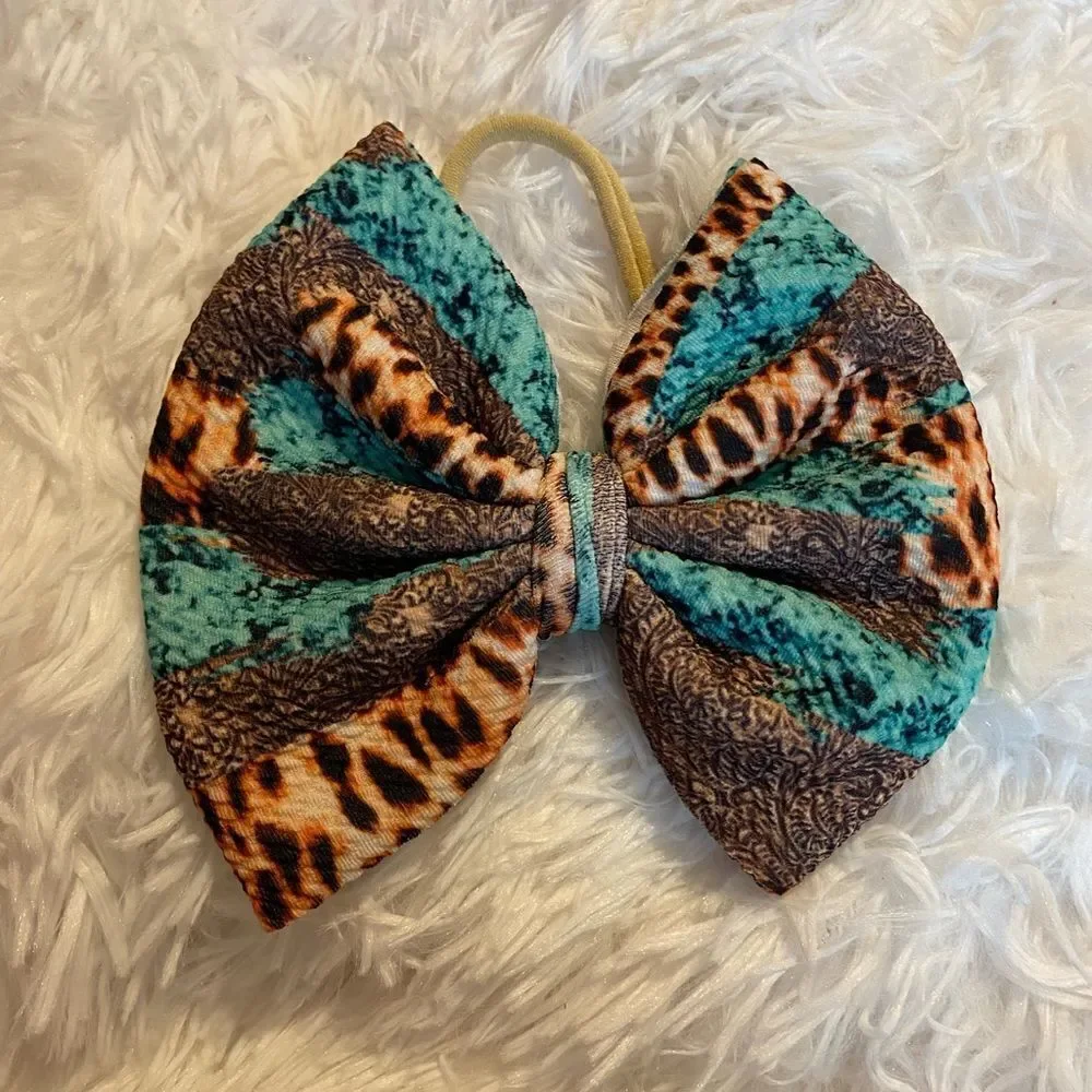 (4) Leopard Variety Baby/Toddler Headbands/Bows